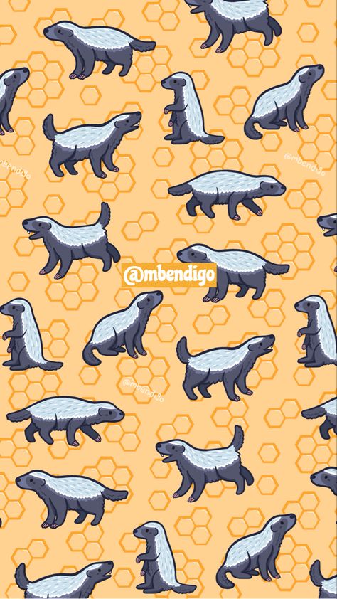 Do not share/repost without my permission - please and thank you 🌞✨ Honey Badger Wallpaper, Badger Wallpaper, Badger Pattern, Hufflepuff Badger, Honey Badger, Fantasy Beasts, Please And Thank You, Tapestry Throw, Hardcover Notebook