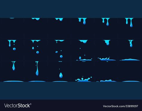 Water Animation, Animation References, Dripping Water, Animation Reference, Png Images, Vector Images, Vector Free, Vector Illustration, Digital Art