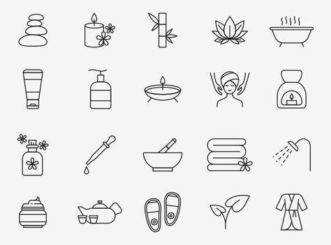 Spa Symbols Design, Monochrome Icons, Ci Design, Arabic Font, Doodle Icon, Brand Icon, Hotel Branding, Symbol Design, Line Illustration