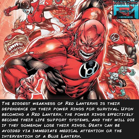 Fact 295 - Red Lanterns! Questions - What lateen corp who you join? ----------------------------------------- #batmanvssuperman #xmen #batman #superman #wonderwomen #deadpool #spiderman #hulk #thor #ironman #marvel #dc #jla #theflash #wolverine #marvelfacts #civalwar #justiceleague #greenlantern #wallywest #doomsday #civilwar #flash #batmanvsuperman #captainamerica #daredevil #redlantern #starwars #blackpanther #avengers by devilzsmile.com #devilzsmile Red Lantern Corps, Dc Facts, Dc Comics Facts, Comic Facts, Deadpool Spiderman, Green Lanterns, Superhero Facts, Red Lanterns, Marvel Facts