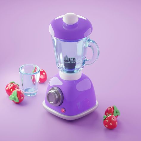 Blender Product Design, Blender Machine, 3d Art Projects, 3d Things, Fruit Blender, Kitchen Objects, Refraction Of Light, Juicing With A Blender, 2d Game Art