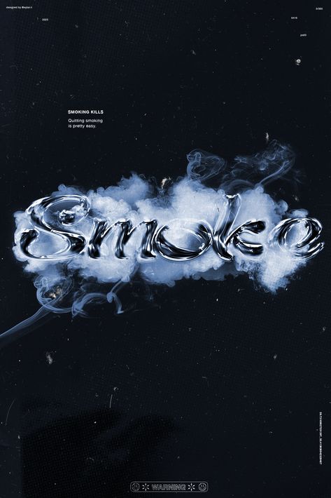 graphic design, poster, vintage, smoke, typography, adobe photoshop October Graphic Design, Gen Z Typography, Graphic Design Posters Blue, Light Typography, Photoshop Typography, Learning Graphic Design, Motion Design Animation, Graphic Design Lessons, Album Cover Design