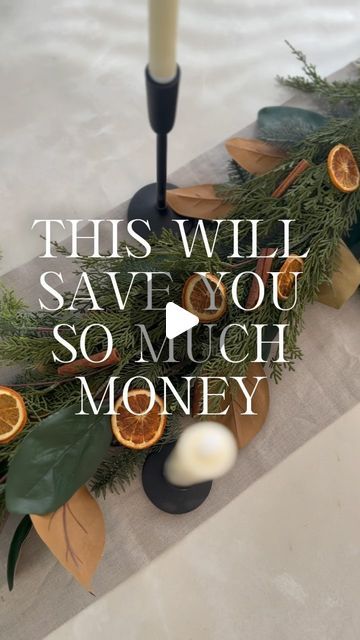 Lauren Jenkins | Amazon finds on Instagram: "Comment “OMG” for the links to the materials I used to recreate this Williams Sonoma garland for less! I’m going to be using this for my Thanksgiving/Christmas tablescape. 
⁣
Save this reel for later & follow along if you like designer style on a budget!⁣ ✨🍊🌲
⁣
#holidaydecorating #ChristmasOnABudget #HighEndForLess #HomeDecorInspo #ChristmasDecorating #BudgetFriendlyFinds  #CrateAndBarrelInspired #tablescapes #thanksgivingtable #christmas2024 #targetstyling #amazonfinds" Style On A Budget, Christmas Tablescape, Its Fall, Crate Barrel, Table Arrangement, Church Decor, First Impressions, Thanksgiving Table, Williams Sonoma