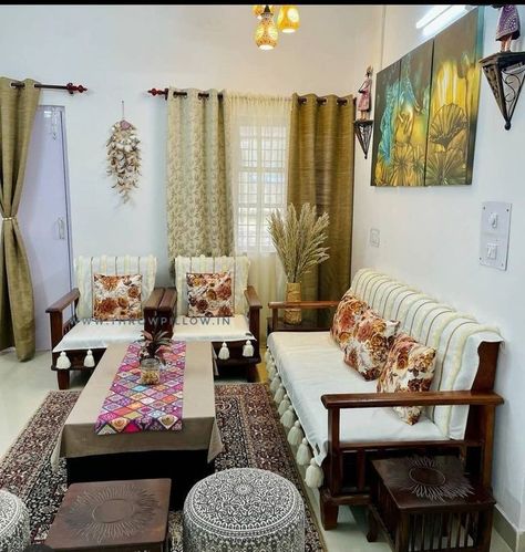 Fauji Home Decor Ideas, Drawing Room Indian Style, Fauji Houses, Fauji Homes, Indian Sofa Design Living Rooms, Indian Drawing Room Interior, Small Living Room Ideas Indian, Small Living Room Decor Indian, Small Hall Interior Design Living