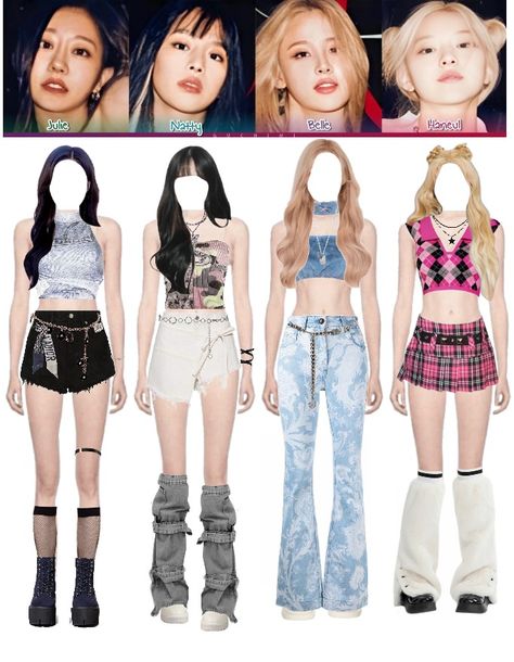 Kiss Of Life Shhh Outfit, Kpop Fits, Halloween Beauty, Idol Outfit, Performance Outfits, Kiss Of Life, Hair Png, Stage Outfit, Cc Sims