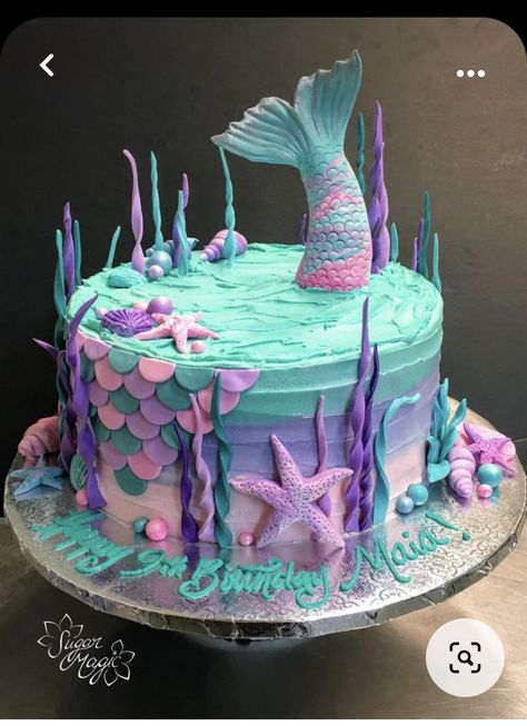 Little Mermaid Cakes, Mermaid Birthday Party Decorations, Mermaid Theme Birthday Party, Mermaid Birthday Cakes, Sea Cakes, Little Mermaid Birthday, Mermaid Theme Birthday, Mermaid Cakes, Birthday Party Food