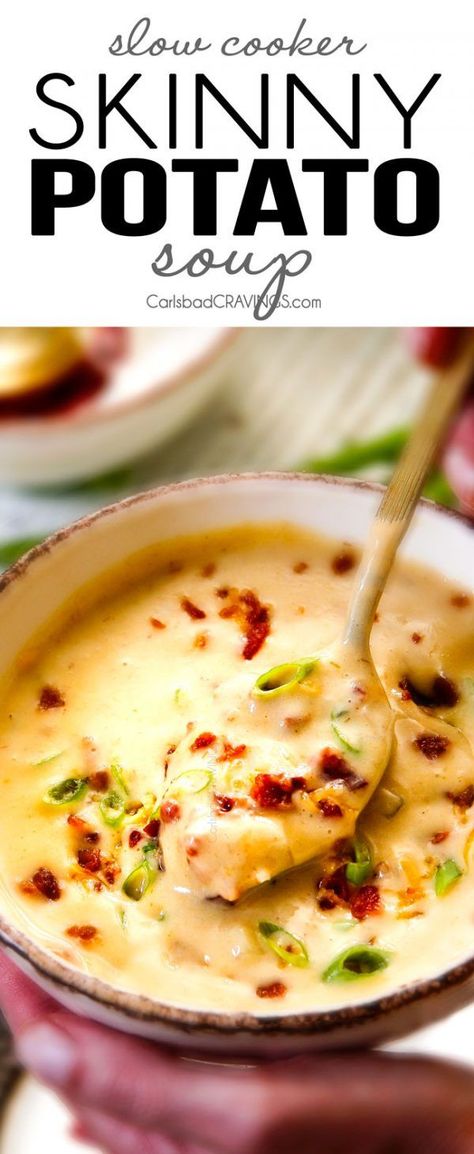 Slow Cooker Potato, Slow Cooker Potato Soup, Slow Cooker Potatoes, Potato Soup Crock Pot, Diy Easy Recipes, Carlsbad Cravings, Creamy Potato Soup, Potato Soup Recipe, Crock Pot Soup