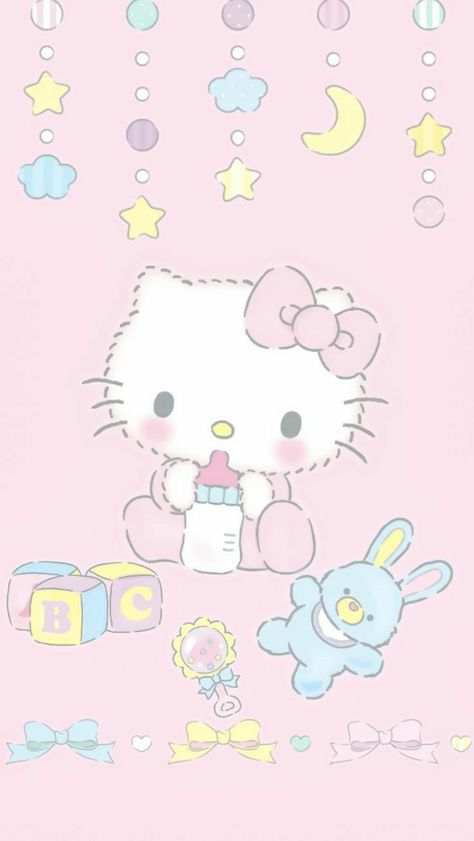 Hello Kitty Baby Shower, Wallpaper Fofo, Kawaii Wallpapers, Hello Kitty Baby, Hello Kitty Imagenes, Hello Kitty Wallpapers, Kitty Baby, Kitty Pictures, Sanrio Stuff