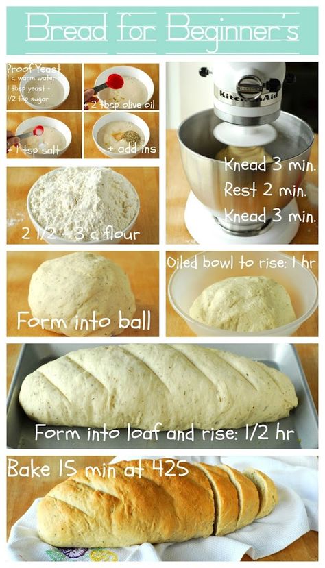 Bread For Beginners, Holiday Breads, Basic Bread Recipe, Kitchen Aid Recipes, Mixer Recipes, Homemade Bread Recipes Easy, Make Bread, Easy Bread Recipes, Easy Bread