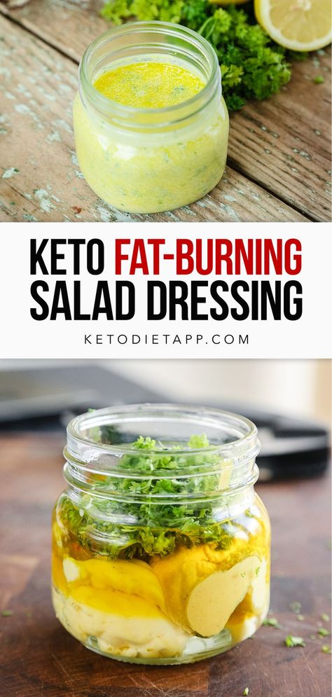 Quick and easy salad dressing made with healthy fats, lemon, mustard, garlic and fresh herbs. No gluten, no starches and no sugar! Homemade Keto Dressing, Keto Salad Dressings Recipes, Best Keto Salad Dressing, Keto Salad Dressing Recipes Easy, Low Calorie Salad Dressing Recipes Homemade, Low Carb Salad Dressing Homemade, Low Carb Dressings For Salads, Keto Dressing Recipes, Keto Dressings For Salads