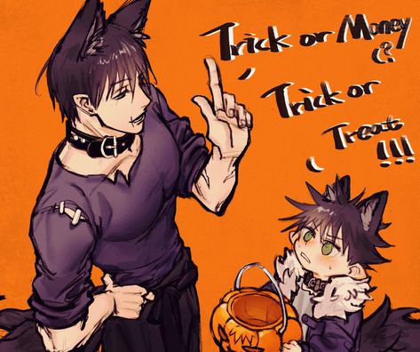 Fushiguro Family, Fushiguro Megumi, Toji Fushiguro, Yandere Manga, Megumi Fushiguro, Goofy Ahh, Holiday Art, Jujutsu Kaisen, Trick Or Treat