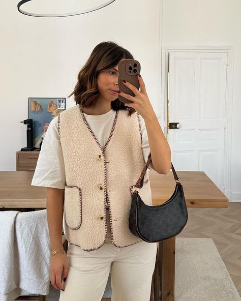 Fits of the week 🐑🐻 your fav? | Instagram Wool Vest Outfit, Vest Outfits For Women, Envy Clothing, Waistcoat Woman, Wool Waistcoat, Jacket With Pockets, Wool Vest, Ladies Tops, Casual Vest