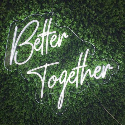 Customize your love life with our Custom made neon signs made with love  for your loved ones Better Together Sign, Light Signage, Better Together Neon Sign, Led Decoration, Neon Wall Signs, Neon Signs Home, Custom Neon Lights, Neon Wall, Business Signage