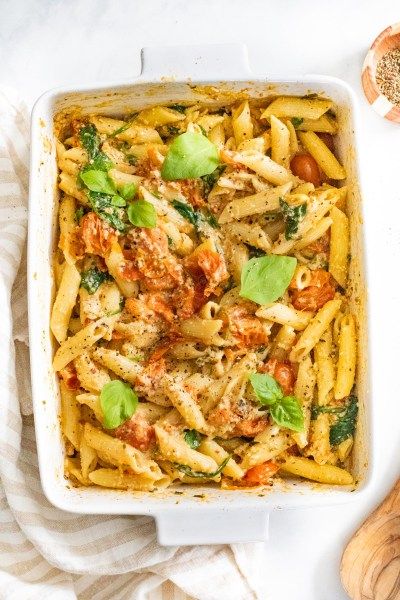 Vegan Baked Feta Pasta | This Savory Vegan Viral Vegan Recipes, Ovulation Phase, Risotto Vegan, Vegan Pasta Bake, Meatless Mains, Vegan Feta, Baked Feta Pasta, Viral Recipes, Vegan Feta Cheese