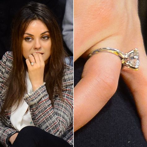 Mila Kunis Celebrity Wedding Rings, Tattoo Nails, Hairstyles Anime, Celebrity Rings, Outfits Anime, Fashion Tattoo, Lakers Game, Engagement Ring Pictures, Anime Nails