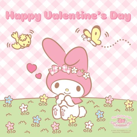 Happy Valentine’s Day everyone! May your day be as sweet as My Melody! Valentine’s Day Pfp, Valentines Day Sanrio, My Melody Valentines Day, My Melody Valentines, Happy Valentines Day Aesthetic, Sanrio Valentines Day, May Melody, Valentines Day Pfp, Sanrio Valentines