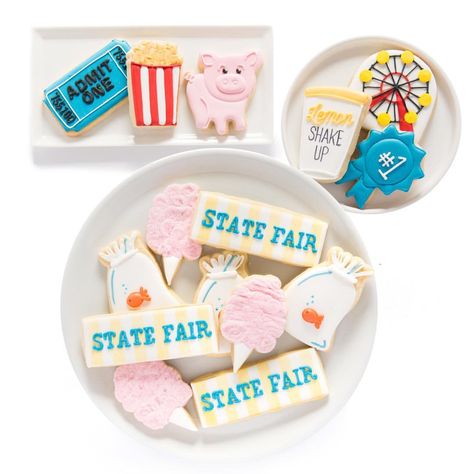 State Fair Cookies, State Fair Theme, Fair Theme, Cookie Party, State Fair, Opening Day, Icing Cookies, Royal Icing Cookies, Royal Icing