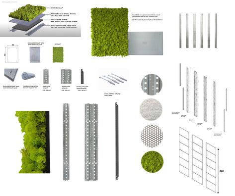 Hydroponic Living Wall, Moss Wall Installation, Green Facade Detail, Moss Installation, Moss Architecture, Active Mobility, Living Wall Garden, Wall Moss, Wall Section Detail