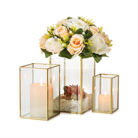 Candles and flowers centerpieces