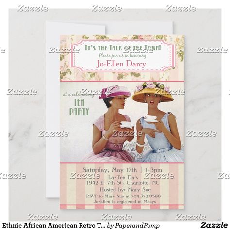 High Tea Bridal Shower Invitations, High Tea Invitations, Retro Tea Party, Tea Party Bridal Shower Invitations, High Tea Wedding, Bridal Shower Invitation Wording, Bridal Shower Invitations Free, Retro Bridal Showers, Afternoon Tea Wedding