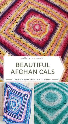 Beautiful Crochet Afghan CALs With Free Patterns Crochet-a-long is when the crochet pattern is published in parts, and everybody can follow it as they work on the design. These parts usually include phototutorials and very clear instructions that are very helpful, especially with more complex designs. This collection covers three of the most popular crochet CALs, which revolve around the theme of crochet afghans. These intricate big blankets are made with lots of different stitches and technique Beautiful Crochet Blanket Patterns, Crochet A Long Blanket, Complex Crochet Blanket, Complex Crochet Patterns, Crochet A Long Projects, Crochet Cal Blanket Patterns Free, Intricate Crochet Blanket, Crochet Along Blanket Patterns Free, Crochet Afghans Free Patterns Beautiful