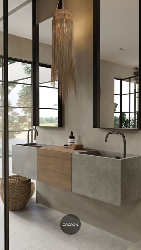 Luxury Bathroom Vanity Design, Stone Sink Bathroom, Cocoon Bathroom, Contemporary Bathrooms Luxury, Grey Marble Bathroom, Black Bathroom Taps, Boutique Bathroom, Grey Toilet, Black Faucet Bathroom