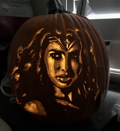 Wonder Woman Carved Pumpkin Pattern Pumpkin Patterns, Pumpkin Carving Patterns, Carved Pumpkin, Pumpkin Carving Templates, Carving Patterns, Wonder Women, Pumpkin Pattern, Optimus Prime, Painted Pumpkins