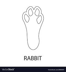 Isolated object paw and rabbit logo set paw Vector Image Rabbit Paw Drawing, Rabbit Paw Print Tattoo, Bunny Feet Drawing, Rabbit Paw Tattoo, Rabbit Feet Tattoo, Rabbit Foot Tattoo, Rabbit Paw Print, Rabbit Footprints, Paw Illustration