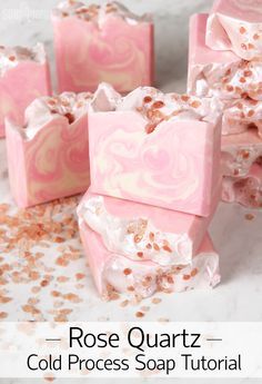 Rose Quartz Cold Process Soap Tutorial Goat Products, Soap Studio, Savon Diy, Soap Queen, Săpunuri Handmade, Soap Tutorial, Pink Soap, Diy Kosmetik, Natural Soaps