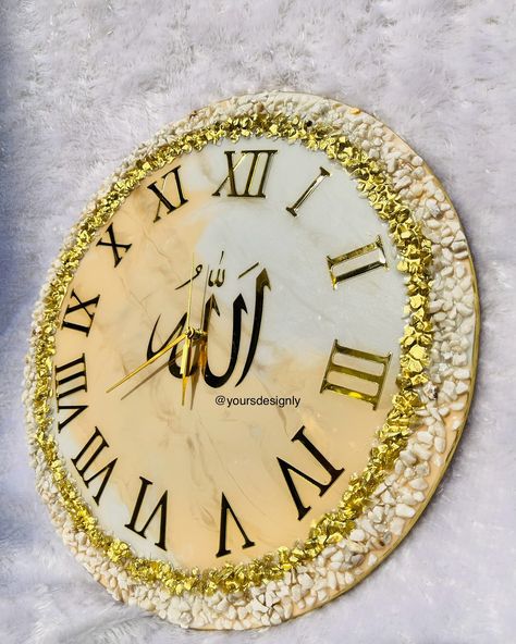 Personalised Wall Clock Urdu customisation. Dm for more #post #urdu #allah #resin #resinpour Allah Name, Personalized Wall Clock, Resin Geode, Custom Clocks, Flower Preservation, Resin Pour, How To Preserve Flowers, Resin Art, Indore