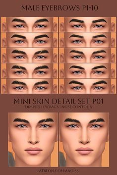 #BEAUTY ,#REALATIONSHIPS #Fashion #Outfits #Summer Outfits #Animals Sims 4 Cc Lashes Men, Sims 4 Cc Celebrity, Male Eyebrows, Cc Skin, Eyebrow Slits, Sims 4 Male Clothes, Guys Eyebrows, Skin Details, Sims 4 Cc Makeup