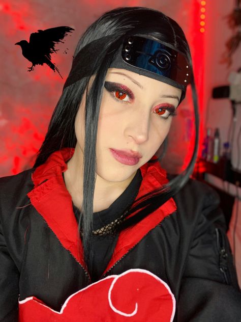 Itachi Cosplay Female, Itachi Makeup, Akatsuki Makeup, Itachi Uchiha Cosplay, Akatsuki Cosplay, Itachi Cosplay, Itachi Akatsuki, Cosplay Makeup, Itachi Uchiha