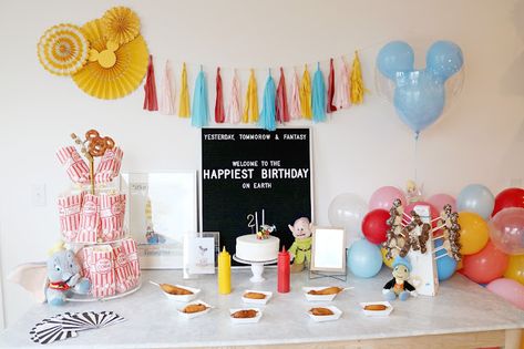 Happiest Birthday On Earth, Disney Themed Bridal Shower, Disneyland Birthday, Mickey Birthday Party, Disney Birthday Party, Disney Theme Party, Happiest Birthday, Disney Baby Shower, Happy First Birthday