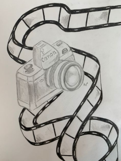 Camera, film, canon, pencil art, pencil sketch, pencil drawings, #camera, #pencildrawing, #pencilart, #canon Drawing Ideas Camera, Old Film Camera Drawing, Painting Of A Camera, Camera Drawing Art Creative, Film Camera Sketch, Drawings Of Cameras, Camera Sketch Drawings, Film Drawing Sketches, Camra Drawings Easy