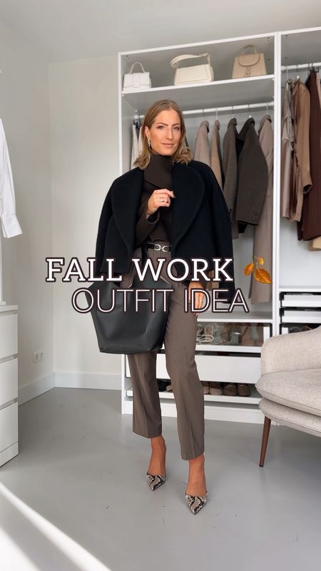 Light Gray Work Pants Outfit, Chunky Sweater Work Outfit, Black Sweater Work Outfit, Sweater Work Outfit, Pants Outfit Work, Blue Striped Shirt, Black Slacks, Satin Midi Skirt, Fall Outfits For Work