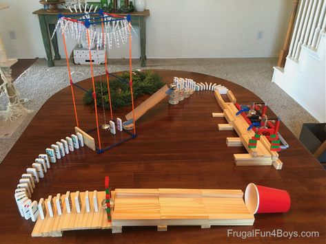 Rude Goldberg Machine Ideas, Chain Reactions For Kids, Rube Goldberg Machine Ideas Simple, Easy Rube Goldberg Machine, Rube Goldberg Projects For Kids, Goldberg Machine Ideas, Rube Goldberg Machine Ideas, Rube Goldberg Projects, Goldberg Machine