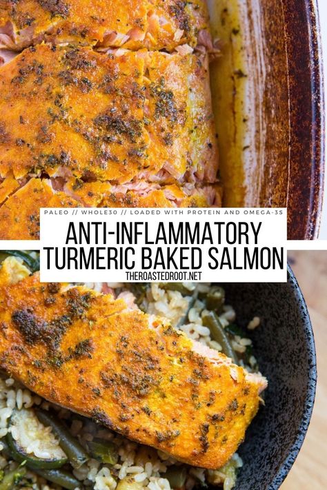 Salmon With Turmeric, Omega 3 Dinner Recipes, Antioxidant Recipes Dinner, Tumeric Salmon Recipe, Ant Inflammatory Food, Antiinflammatory Recipe Salmon, Autoimmune Dinner Recipes, Anti Inflammation Pasta Sauce, Anti Immflamatory Meals