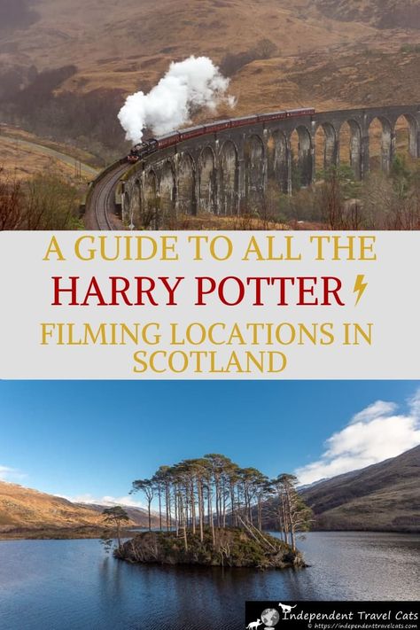 A comprehensive and detailed guide to 12 Harry Potter filming locations in Scotland, including the Hogwarts Express train (The Jacobite), the location of Hagrid's hut (Glencoe), & the location of Dumbledore's grave (Eilean na Moine). We provide a map of each Harry Potter movie location, how to get there, and other relevant information for each film site. #HarryPotter #filmlocations #Scotland #TheJacobite #HarryPotterfilminglocations #HogwartsExpress #HarryPottertrain #travel Harry Potter Filming Locations Scotland, The Jacobite Train Scotland, Train In Scotland, Harry Potter Locations Scotland, Harry Potter Europe Trip, Scotland Harry Potter Sites, Travel In Scotland, Harry Potter Scotland Locations, Scotland In Fall