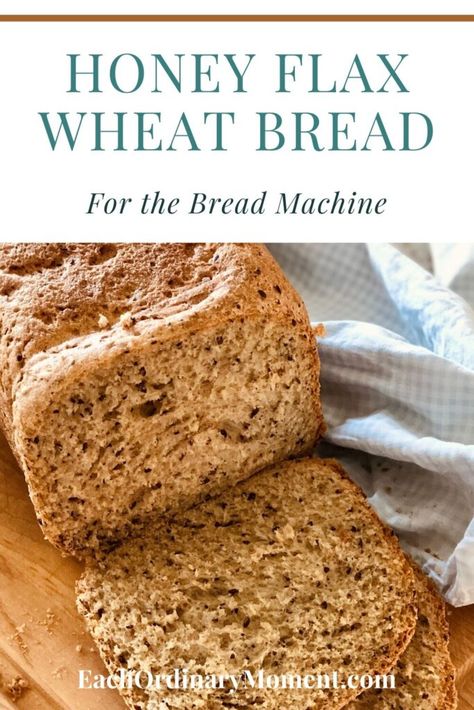 This hearty and wholesome honey flax wheat bread comes together in a snap with the help of your bread machine. Perfect for the beginner to advanced bakers! High Protein Bread Machine Recipe, Whole Wheat Bread Machine Recipes, Wheat Bread Machine Recipes, Wheat Bread Bread Machine, Whole Wheat Bread Machine, Bread Machine Wheat Bread Recipe, Best Whole Wheat Bread, Bread Machine Recipes Healthy, Bread Bread Machine