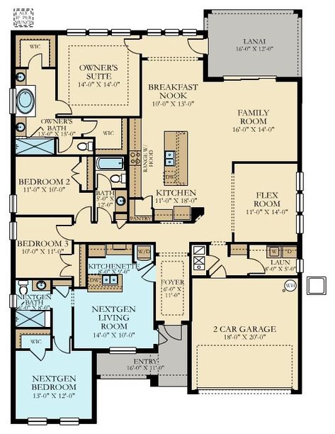 In Law Suite Floor Plans, Multigenerational House Plans In Laws, Master Suite Floor Plans, Multigenerational House Plans, Multigenerational House, 3d Floor Plans, Painted Floor, House Layout Plans, Family House Plans