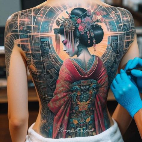 Japanese Chest Tattoo, For Honor Characters, Geisha Tattoo Design, Dragon Tattoo Ideas, Piece Tattoo, Buddha Tattoo Design, Model Tattoo, Full Tattoo, Geisha Tattoo