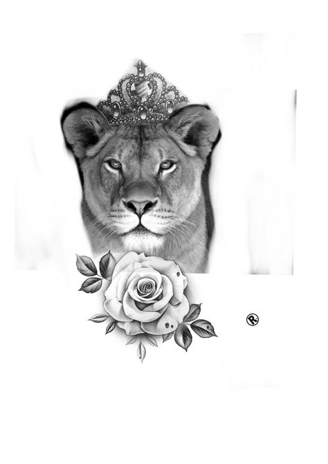 Lion Queen Tattoo For Women, Lion Queen Tattoo, Queen Tattoo For Women, Tiara Tattoo, Lion Queen, Africa Tattoos, Leo Tattoo, Christian Tattoo, Leo Woman