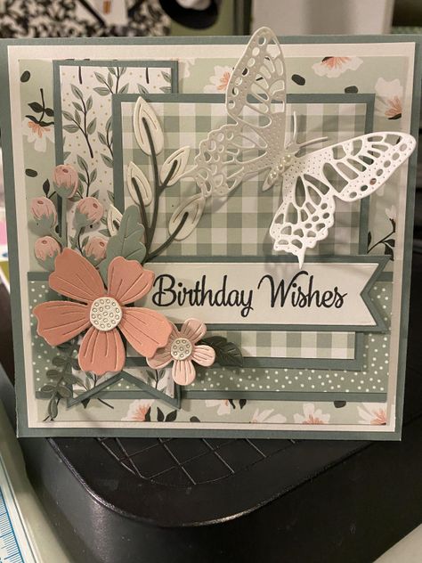 Female Stampin Up Birthday Cards, Die Cut Cards Ideas Handmade, Birthday Homemade Cards, Female Birthday Cards Handmade, Pretty Card Ideas, Handmade Cards Ideas Creative Design, Beautiful Cards Handmade, Feminine Birthday Cards, Women Birthday Cards