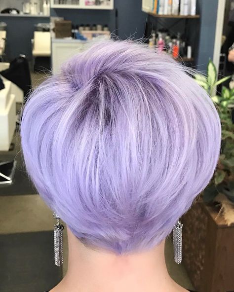 Lilac Pixie Cut, Lilac Short Hair, Tiny Heist, Purple Hair Bob, Short Lilac Hair, Grey Hair With Purple Highlights, Lilac Purple Hair, Short Lavender Hair, Lilac Grey Hair