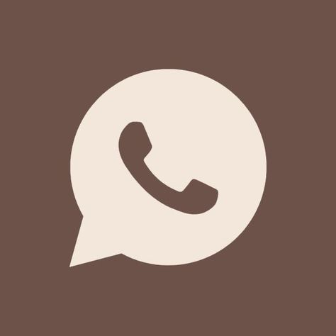 Brown Whatsapp Icon, Brown Icons, Whatsapp Icon, Phone Icons, Phone Aesthetic, Ios App Icon Design, Iphone Aesthetic, Ios App Icon, Aesthetic Phone