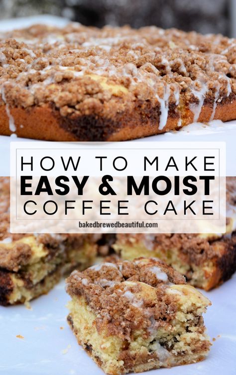 Moist Coffee Cake Recipe, Moist Coffee Cake, Breakfast Coffee Cake, Coffee Cake Recipes Easy, Streusel Coffee Cake, Cinnamon Coffee Cake, Coffee Cake Muffins, Cinnamon Streusel, Coffee Cake Recipe