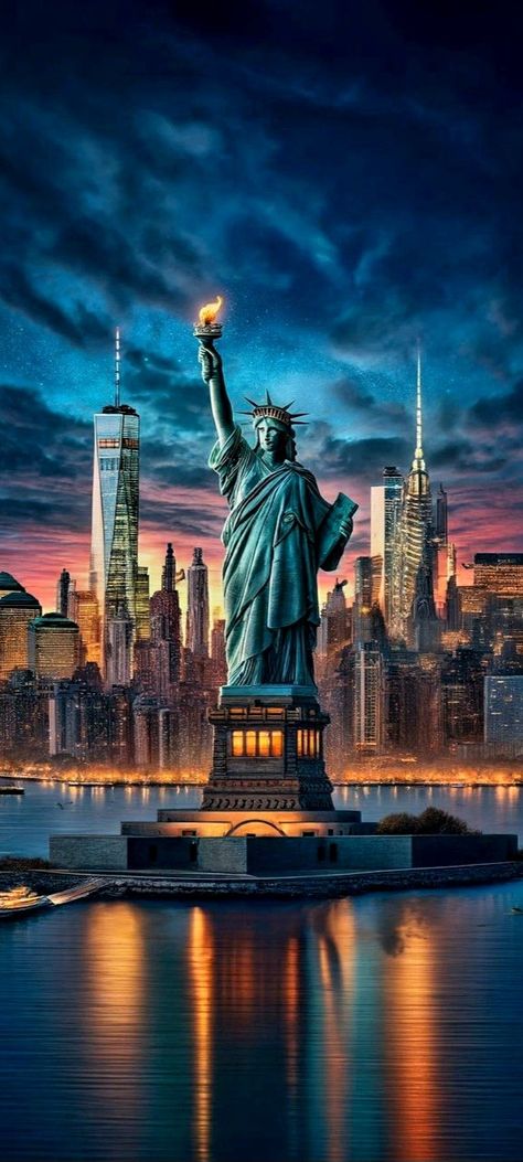 New York Iphone Wallpaper, America Flag Wallpaper, City Iphone Wallpaper, Nyc Wallpaper, World Trade Center Nyc, Usa Wallpaper, New York Statue, Liberty New York, New York Wallpaper