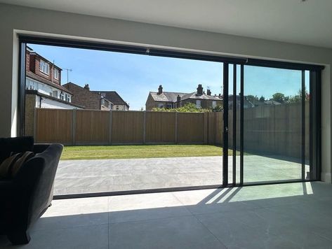 Are you thinking of renovating?⁠ ⁠ We are based in the South East of England and supply and install glazing products across England and Wales. All of our products are bespoke and can be made to fit your home perfectly, whether it's wide Virtually Frameless Sliding Doors like these ones, or popular heritage style bifold doors. ⁠ ⁠ Get in touch to find out more! Wide Sliding Glass Doors, External Sliding Doors, Frameless Sliding Doors, Kitchens Design, Door Picture, Roof Lantern, Dining Room Spaces, Dream Kitchens Design, Rear Extension