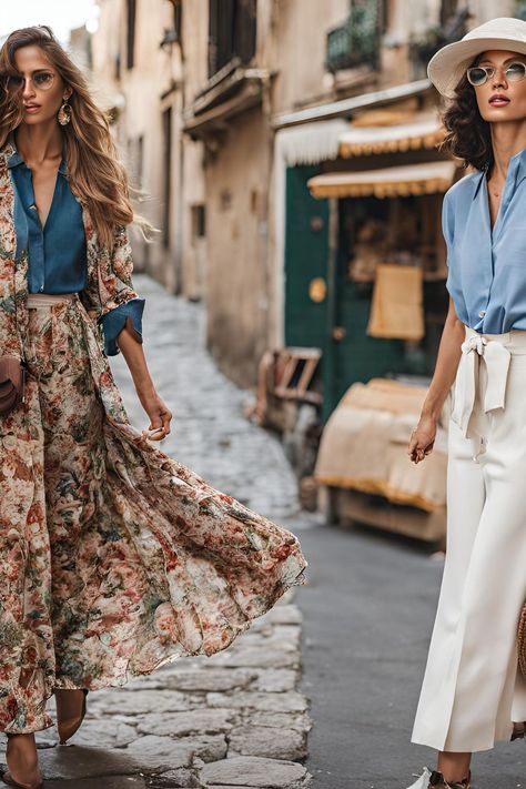 How To Dress Like An Italian Woman In 4 Easy Steps Italian Women Outfits, Dress Like An Italian Woman, Italy Vacation Outfits, Italian Wardrobe, Vacation Outfits Women, Tuscan Wedding, Versace Dress, Wearing All Black, Italian Women