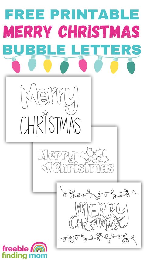 These are free printable Merry Christmas bubble letters. Merry Christmas Lettering Design, Christmas Lettering Design, Lettering Printable, Freebies By Mail, Christmas Letters, Mom Printable, Free Printable Letters, Christmas Projects Diy, Bubble Letters